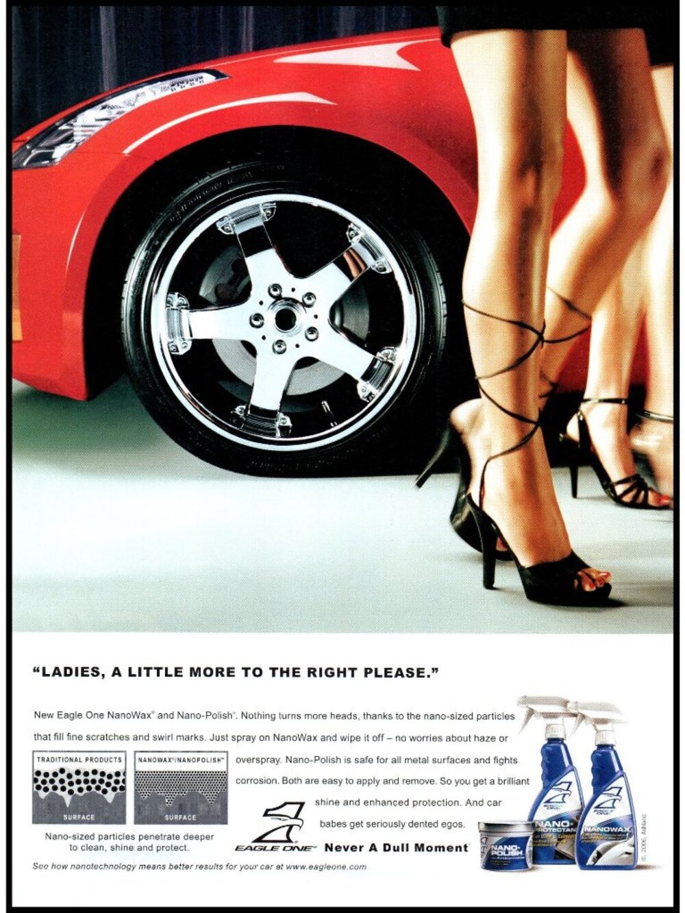2006 Nissan 350Z Eagle One Nanowax Vintage Print Ad Sexy Legs Heels Wall Art